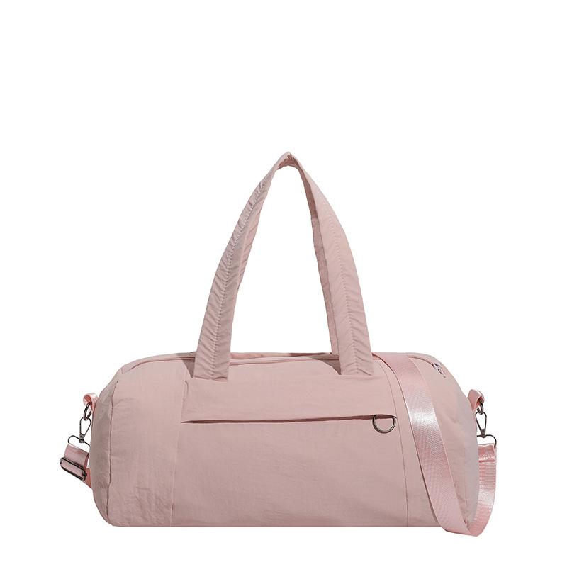 

Casual bowling bag lightweight nylon portable tote bag large capacity short trip shoulder bag рожевий