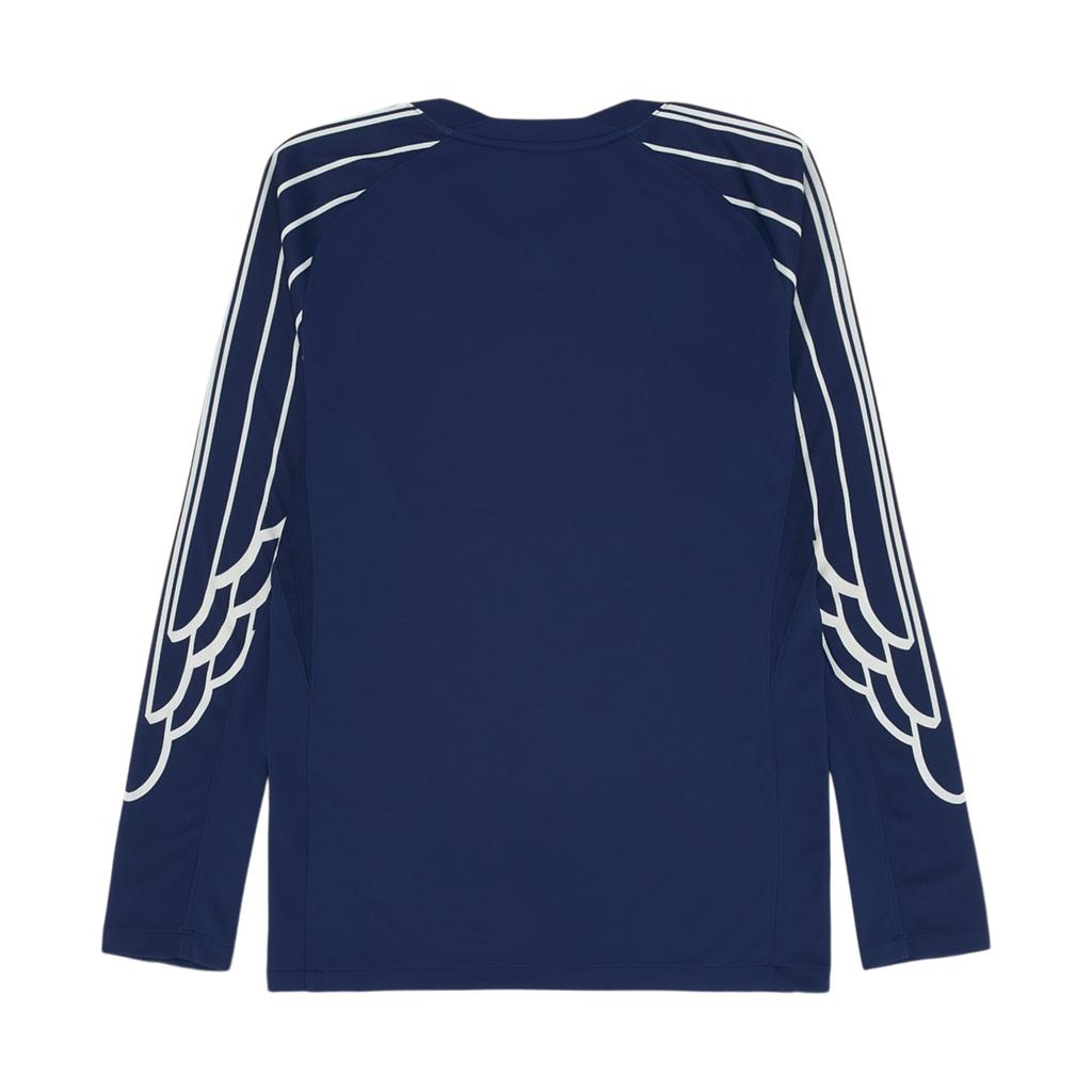 Jordan T-shirt Girocollo Manica Lunga con Lettere Logo Uomo Top Blu Navy HJ0867-493