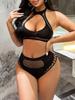 Elegant European & American Mesh Garter Fishnet See-through Bikini - Style K232.