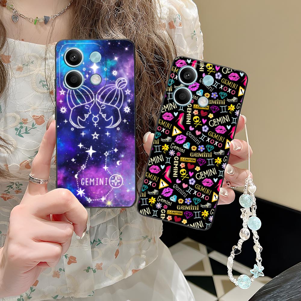 Zodiac Sign Gemini Mobile Phone Case for POCO M7 M6 M5 M4 M3 X7 X6 X5 X4 X3 Pro GT 5G Colorful Printing Cover Pretty Luxury