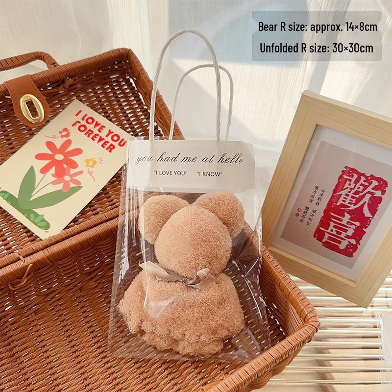 Bear-Shaped Coral Fleece Towel - Ideal Party or Event Gift