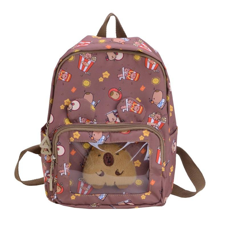 Capybara Backpack Children Cartoon Itabag Adjustable Shoulder Straps Schoolbag
