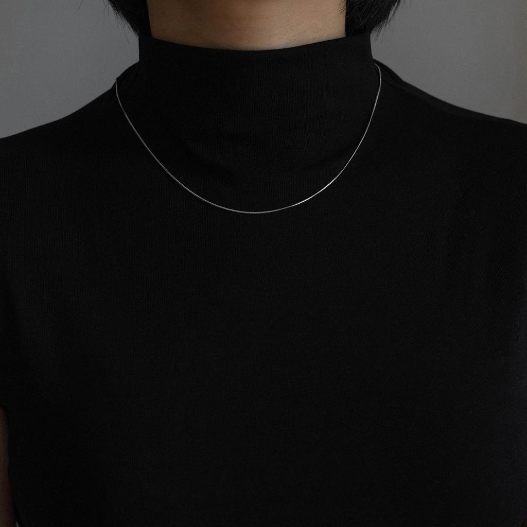 18K Gold-Plated Stainless Steel Round Snake Chain Necklace - New Style