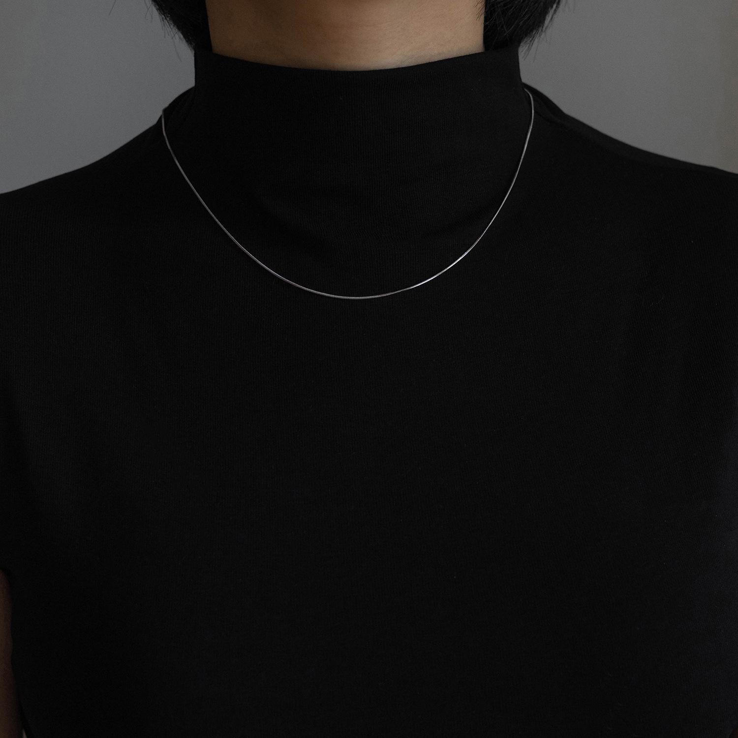 18K Gold-Plated Stainless Steel Round Snake Chain Necklace - New Style