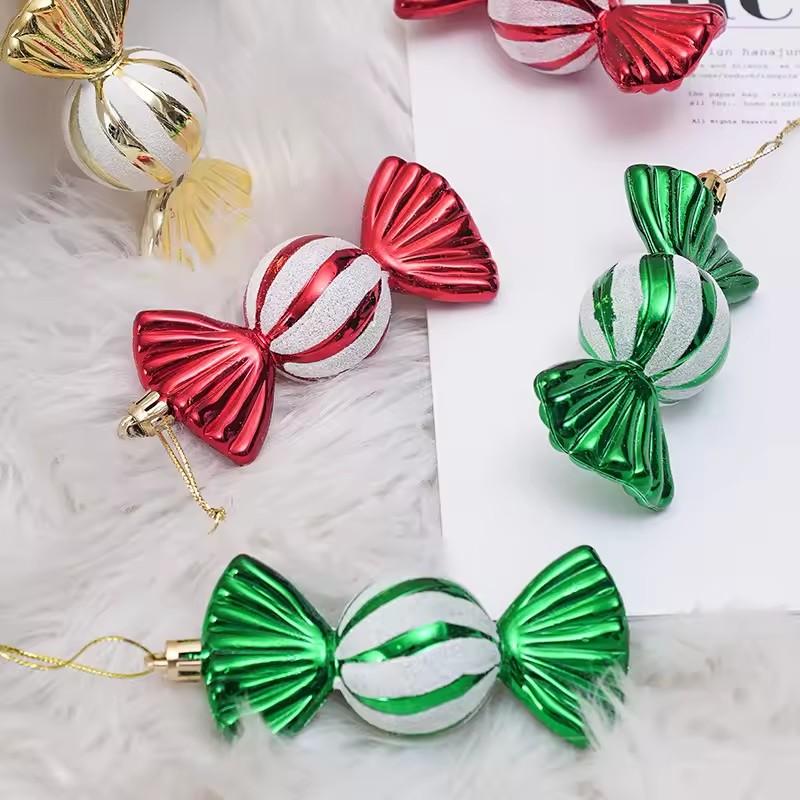 4 Pcs Christmas Candy Pendant Decoration Lovely Christmas Tree Ornaments for Celebration Birthday New Year Indoor Holiday