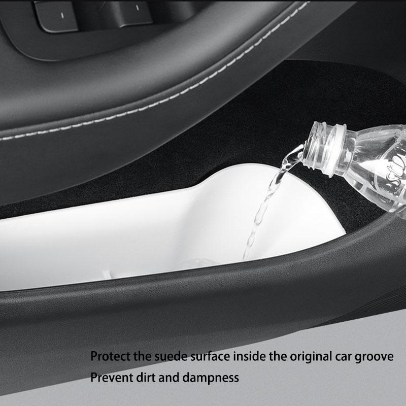 4Pcs Car Door Storage Box For Tesla Model 3 Highland 2024 TPE Gate Slot Anti Dirty Storage Organizer Tidying Car Accesso