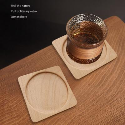 Sottobicchiere in legno Sottobicchiere da tè rotondo liscio, cuscinetto protettivo per tazza di caffè facile da pulire per decorazioni domestiche