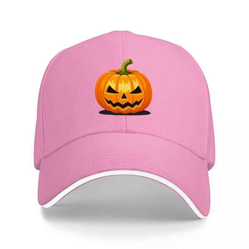 Halloween Pumpkin Jack O Baseball Cap Black Embroidered Design Adjustable Fit Unisex Streetwear Fashion Hat