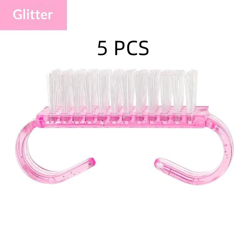 Colorful Soft Nail Cleaning Brushes Dense Bristles Ergonomic Non-Slip Handle for Daily Hand Foot Nail Care