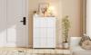 2-Piece Set Shoe Cabinet Shoe Rack, with 12 Compartments, Can Be Placed In Hallways, Doors, Living Rooms and Offices, MDF, White