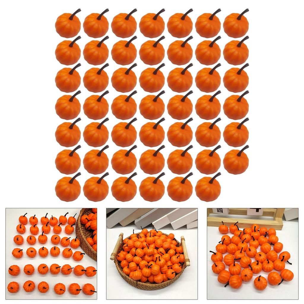 48Pcs Tiny Artificial Pumpkins Realistic Simulated Pumpkins Fall Decorations For Thanksgiving Party Table Centerpieces