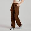 Women's High-End Yoga & Running Cargo Pants with Pockets - Elastic Waist & Drawstring Cuffs