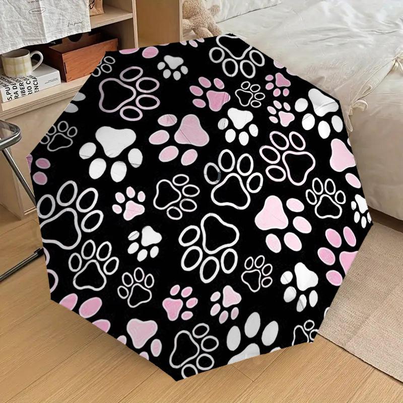 1 st Tassavtryck Mönster Paraply Design Automatiskt Öppnings- och Stängningsparaply, Högkvalitativt Reseparaply, Lätt och Bärbart, -08