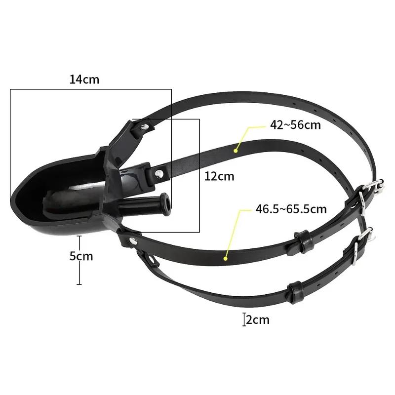 Funnel Oral Plug Silicone Piss Urinal Mouth Gags Bondage Harness Belt Chastity Device Urinal Mouth Plug Fetish BDSM Erotic Toys