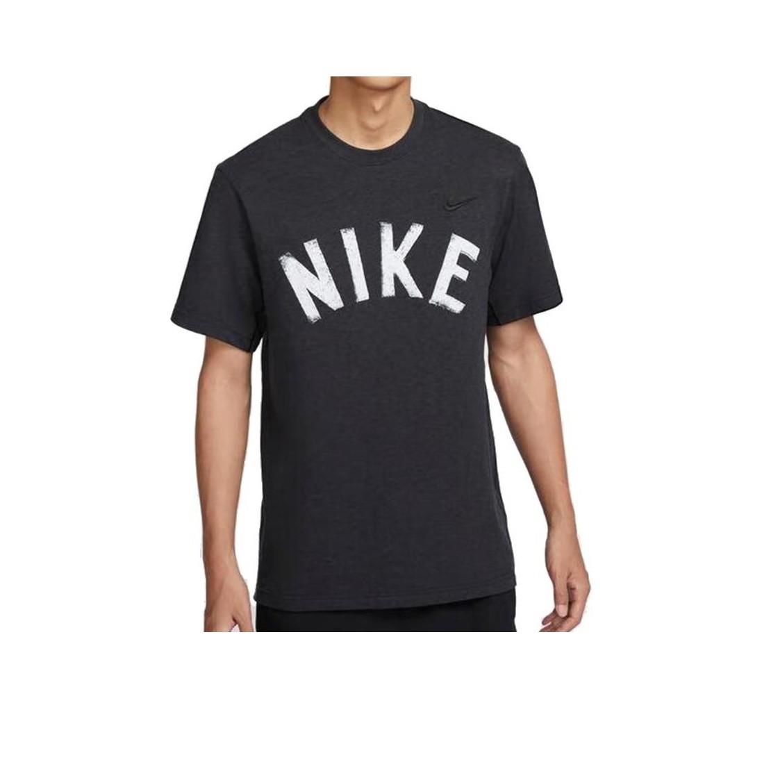 Nike Letter Logo Print Pullover Breathable Short-Sleeve T-Shirt for Men Black S