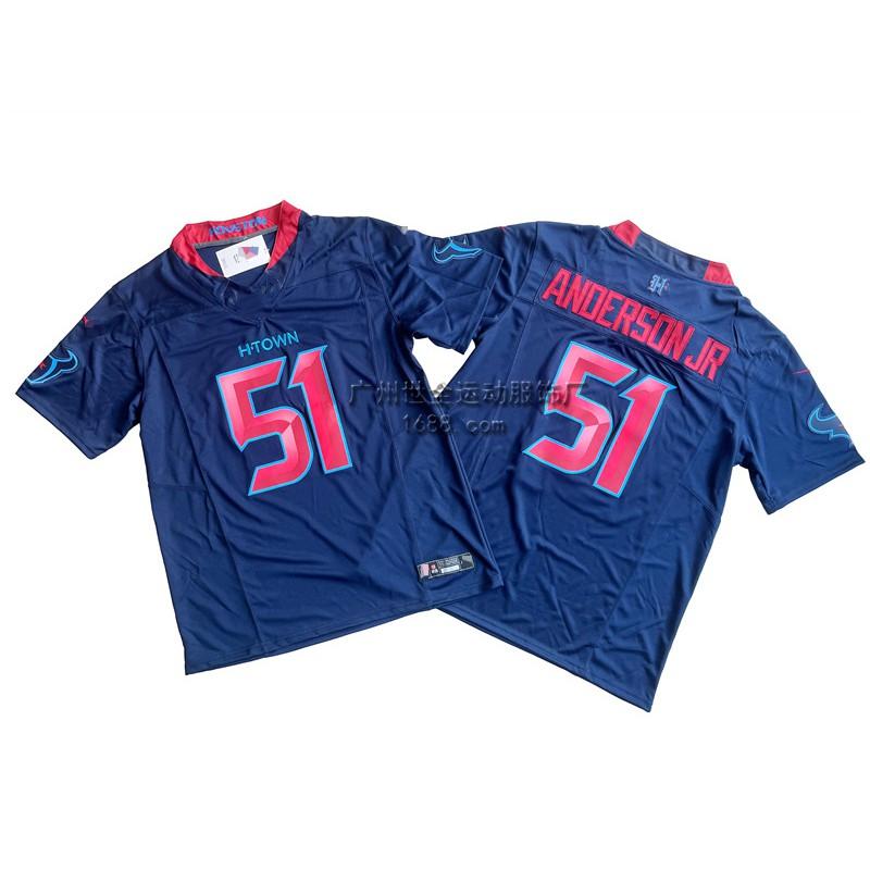 Mens Houston Texans NFL Football Jersey Premium Embroidered Retro Style Cotton Blend Sport Shirt Fan Wear Casual Use