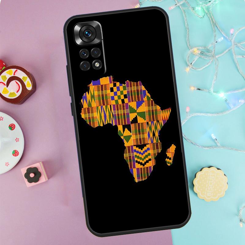 Map of Africa African Fabrics Case For Xiaomi Redmi Note 13 Pro 14 9 10 11 12 9S 10S 11S 12S Redmi 14C 10C 12C 13C Cover