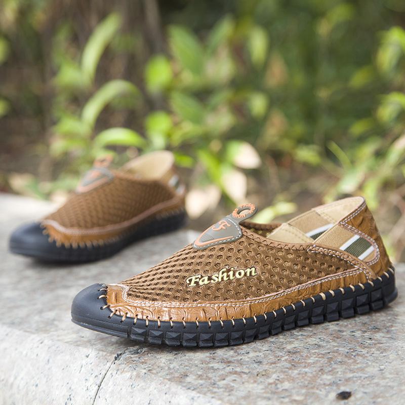 Men Breathable Sneakers New Fashion Shoes Climbing Hiking Shoes Men Outdoor Beach Shoes Mesh Shoes Mens