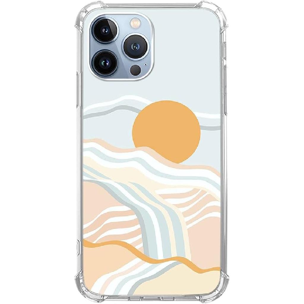 Red Christmas Snowflakes Phone Case Compatible with iPhone 14 Pro Max, Aesthetics Christmas Snowflakes Silicone Shockproof TPU Bumper Protective