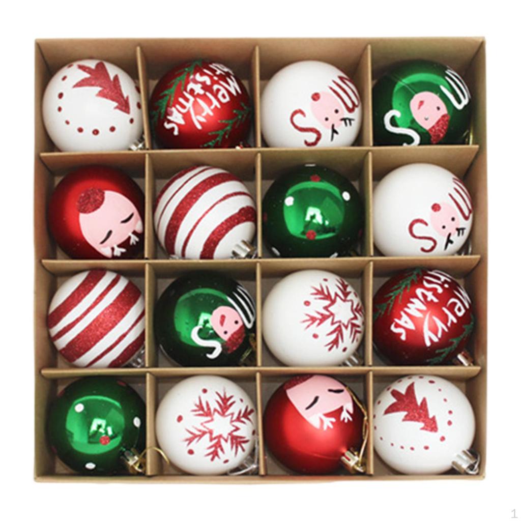 16 Pieces Christmas Balls Ornaments Xmas Tree Decor Decorative Baubles for Home Indoor