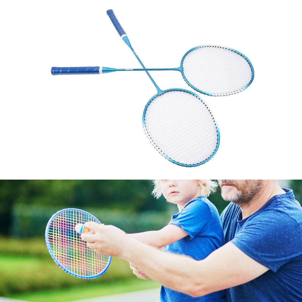 Badminton Set Professional Iron Alloy Badminton Racket with 3 Shuttlecocks Carrying Bag for Beginner Child Adult