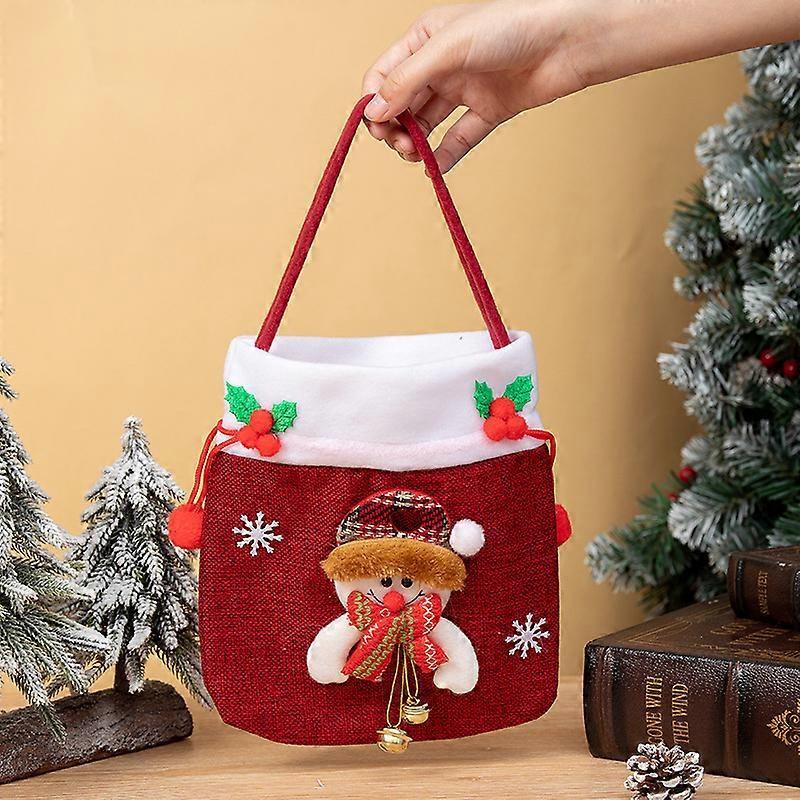 Christmas velvet candy bag gift non-woven Christmas old man snowman deer bear with light red peace fruit apple apple bag old man