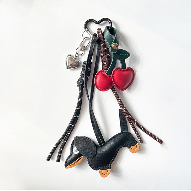 

Faux Leather Cherry Mini Backpack Hanging Handbag Pendant Bag Pendant Bags Accessories KTB one size чёрный