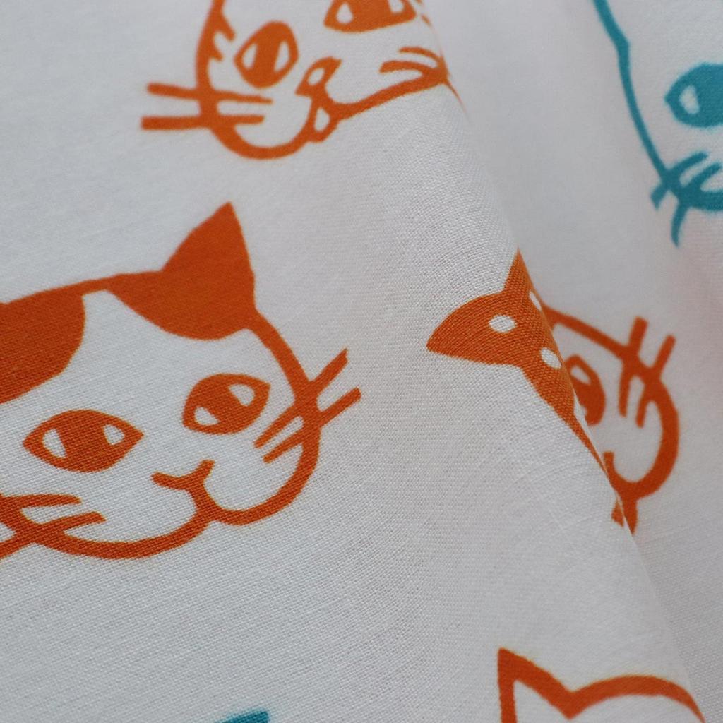 IKS Chusen Tenugui Hand Made in 34 x Prime Fabric Towel, Japan, 88cm, 100% Cotton, (Unfinished) (Cat Orange)