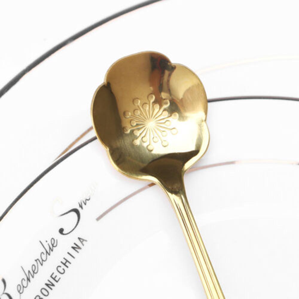 

Kitchen Coffee Spoon Stainless Steel Dessert Flower Shape Rustproof Scoop Stirring Sugar Tableware Tea Teaspoon Useful China Mainland
