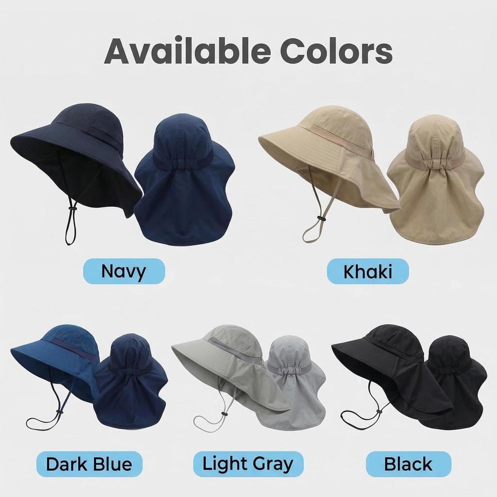 Women's Foldable Outdoor Sun Fishing Hat & Shawl for Summer Mountaineering