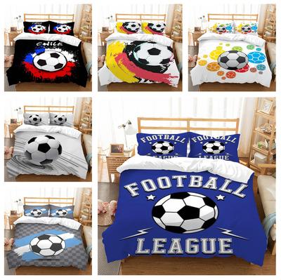 3D Home Bedding Quilt Cover Pillowcase Bedroom Bedding Set Full Size Football Printed Down Quilt Cover Gift