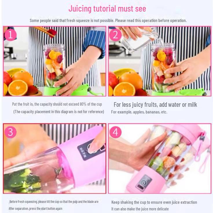 Compact Multifunctional Portable Juicer Cup with Logo Printing