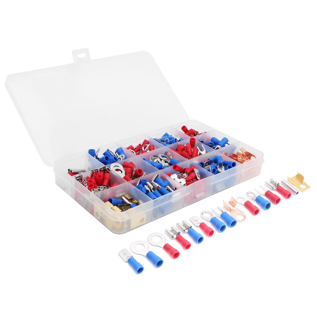 300Pcs Round Pre Insulated Cold Pressed Terminals Electrical Wire Terminal Connector