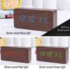 Creative Fashion Digital Alarm Clock with Indoor Temperature and Humidity Digital Wood Table Clock Wooden Desk Alarm Clock