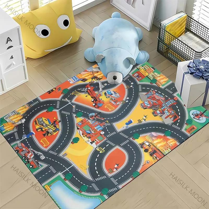 

Large Educational Youngsters Play Mat with Car Track – Green City Road Map Design, Fun Pretend Play Mat for Boys and Girls, Gift 40x60cm (16x24in)