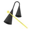 Double-Handle Black Metal Percussion Cowbell for Early Education
