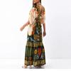2025 European & American Summer V-neck Retro Ethnic Linen Dress for Women