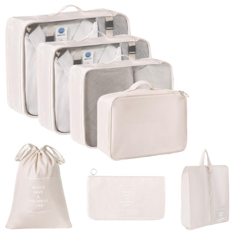 Travel Packing Cubes 7 Set, Luggage Organizer Bags for Clothes, Portable Suitcase Storage Bags, Water-Resistant Fabric, Multi-Size Bundle