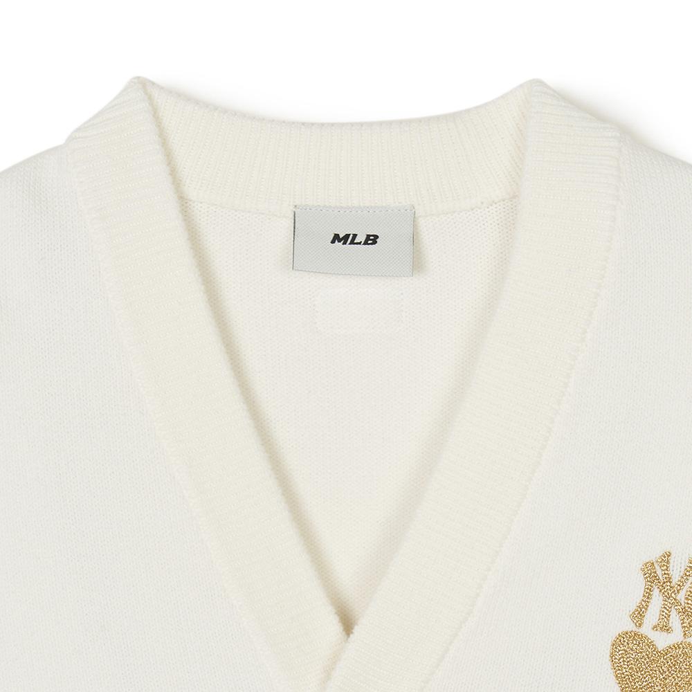 New MLB SS24 New York Yankees Knitwear Women's Cream 3FKCH0241-50CRS