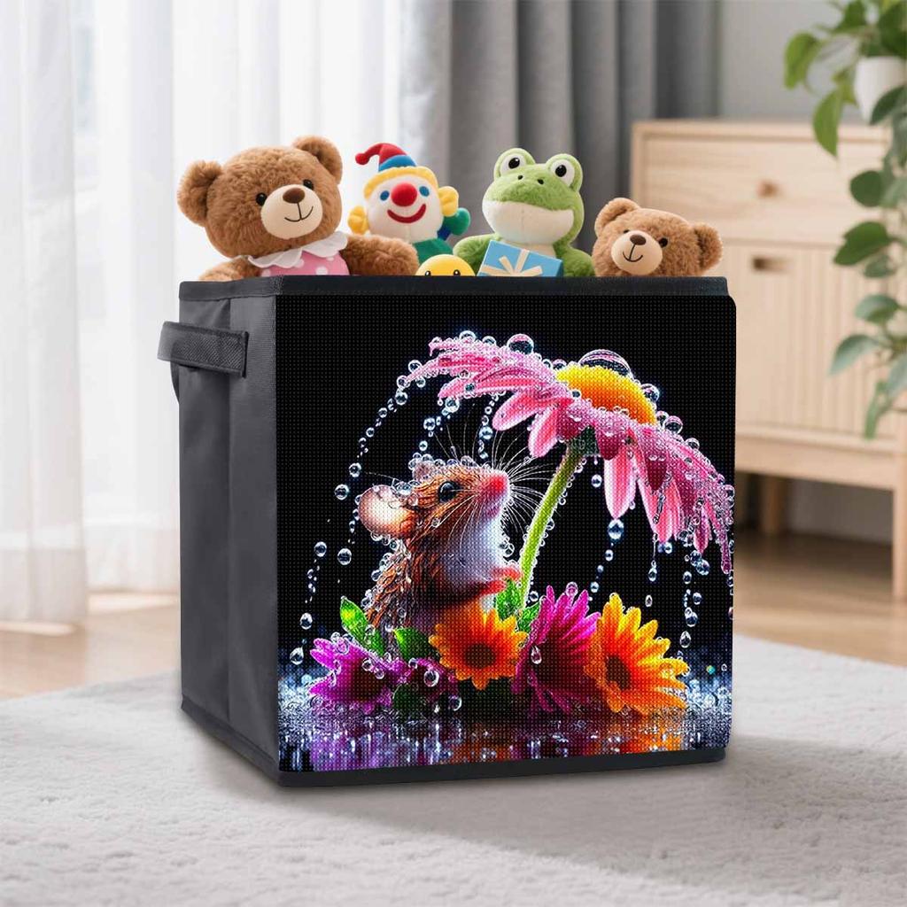 Flowers and Mice 5D Diamond Painting Storage Basket Full Round Drill Mosaic Diamond Embroidery Cross Stitch Kits Home Decor Home Decor