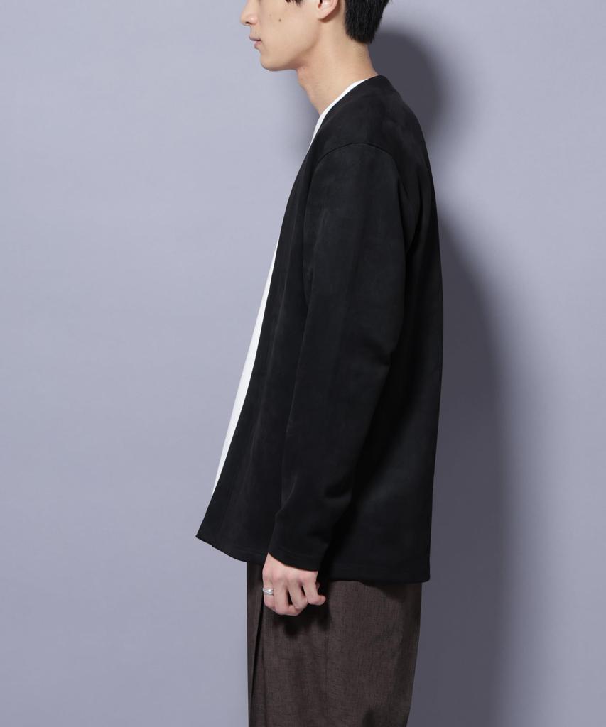 Nano Universe Wildlederimitat Topper Cardigan, Herren, XL, 043, Greige, 672-5223201