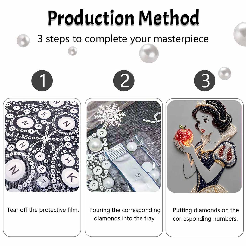 Disney Snow White Pearl Painting Handmade Diy Pearl Art Painting Simple Living Room Hanging Painting Decoration