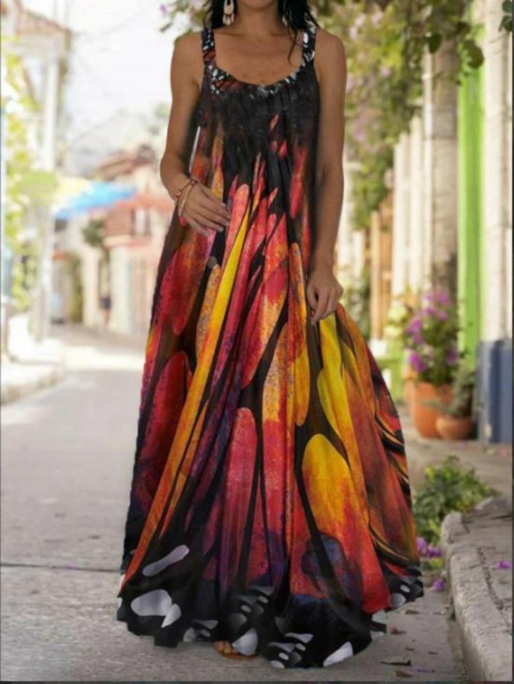 2025 Bohemian Off Shoulder Strapless 3D Tie Dye Dress