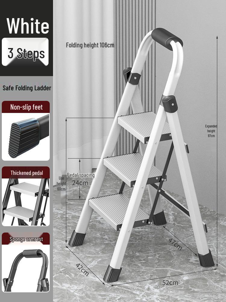 German Aluminum Alloy Telescopic Folding Ladder - Safe and Convenient A-Frame for Household Use