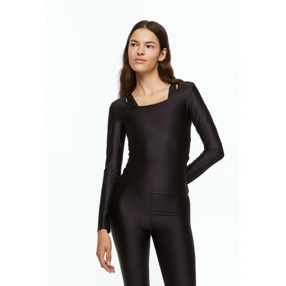 

Черный трикотажный топ H&M 1128061001