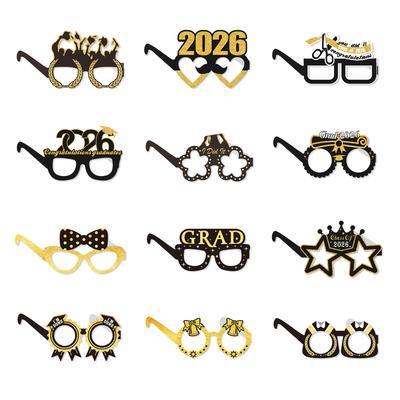 Graduation Season Theme Decoration Party Paper Glasses Class Reunion Funny Photo Props