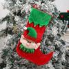 Cartoon Elf Christmas Stockings Ornament Candy Gift Bag Christmas Hanging Socks For Tree Fireplaces Decoration