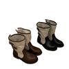 Color Matching Belt Buckle Knight Boots Women's New Medium Boots Design Sense Niche Thick Heel Linen Martin Boots