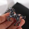 Casual Zodiac Animal Lapel Pins Classic Metal Badge Pin Rhinestone Horse Brooches  Friends