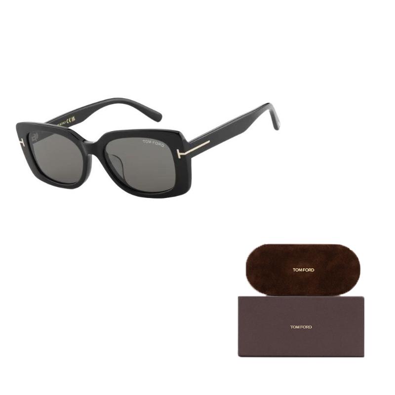 TF Mirror Leg T Logo Rectangular Sunglasses Unisex Sunglasses Black TF1170-K-01A